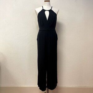 Anthropologie Maeve Black Romper With Adjustable Neckline sz Small
